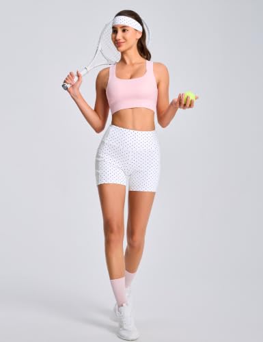 Image of THE GYM PEOPLE High Waist Yoga Shorts for Women's Tummy Control Fitness Athletic Workout Running Shorts with Deep Pockets