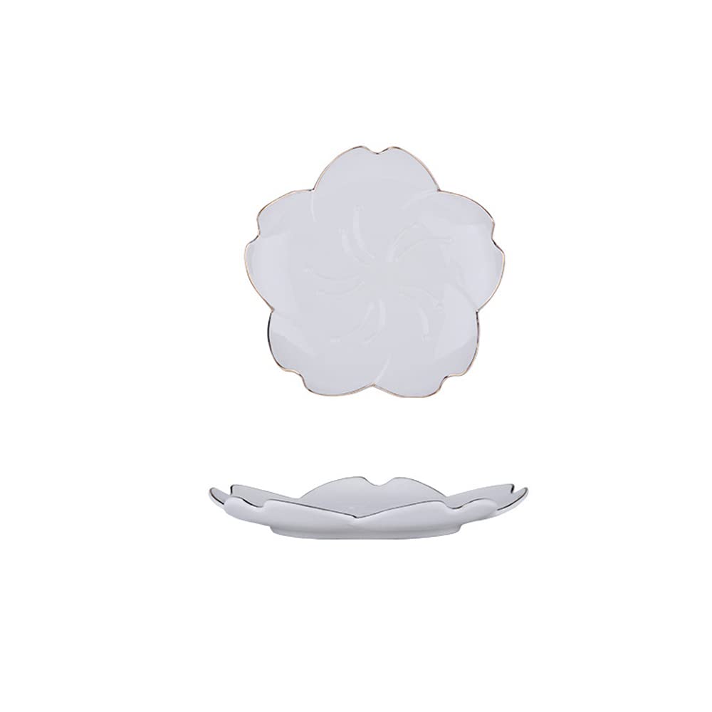 6.6" Ceramic Salad Bowl, Dinner Plates, Pasta Dessert Plates Serving Trays for Appetizer, Dipping Bowl-Dishwasher Safe (White, 6.6“)