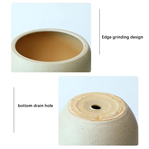 Spherical Flowerpot Ceramic Planter Flower Plant Pots with Drainage Hole for Plants Flower Tree Home Office Decoration