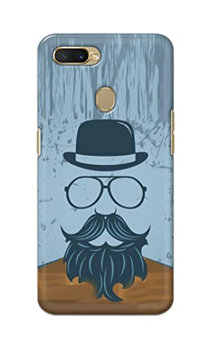 Image of PRINTFIDAA Mustache Beard and Hairstyle Hipster in Glasses Printed Designer Hard Case for Oppo A7 / Oppo A5s / Oppo A12 / Oppo A11k / Oppo A12s / CPH1909 Back Cover -(e) RPM1002