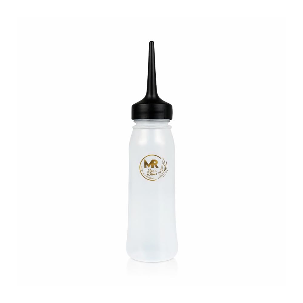 Hair Colour Applicator Bottle – Refillable Squeeze Bottle with Fine Tip & Measuring Scale | Leakproof Plastic Hair Dye Applicator for Root Touch-Up, Salon & Home Use (240, ml/min)