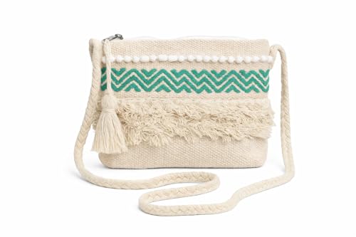 Image of Boho sling bags, Handmade Cotton shoulder bag, Handbags for Women, tote bags for women, cotton bags for women, Boho-Chic Cotton Crossbody Tote With Tassels, Shoulder Bag For Everyday Use