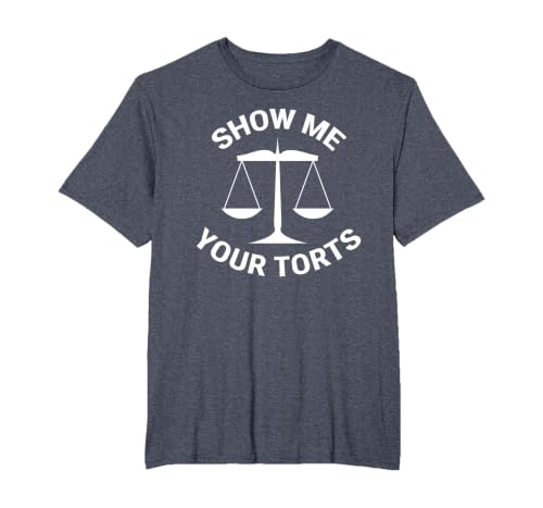 Funny Lawyer Show Me Your Torts Law School T-Shirt, Men's Big and Tall, Heather Blue, 3X Tall