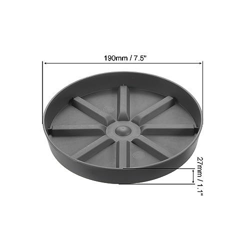 PATIKIL Plant Pot Saucers 7.5 Inch, 6 Pack Plastic Round Plant Pot Thicker Flower Drip Tray for Indoor Outdoor Gray - Image 2