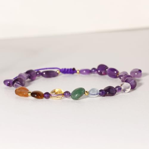 Image of 7 Chakra Crystals and Stones Anklet Irregular Tumbled Gems Beaded Ankle Bracelets for Women Spiritual Energy Meditation Yoga Healing Jewelry Mom's Gifts