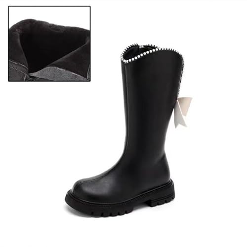 Girls Fashion Riding Boots Side Zipper Bowknot High Top Shoes 2025 Fall Winter Trendy Knee High Boots3