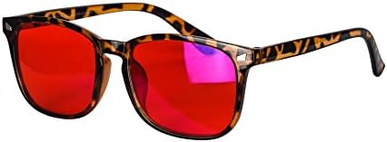 SHINU Blue and Green Wavelength Blocking Glasses Disruptive Light Blocking Glasses Red Lens Eliminate Eye Strain 068RD