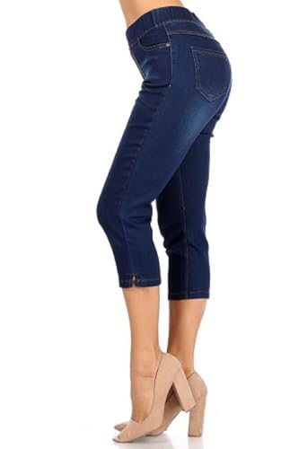 Women's Ripped Destroyed Skinny Jeans & Jeggings Pull-On Elastic Waist Stretch Denim Pants Regular-Plus Size2