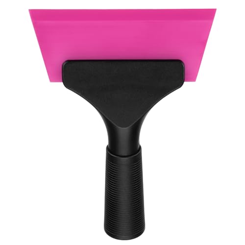Image of uxcell 5 Inch Shower Squeegee for Glass Doors, All-Purpose Bath Squeegee with Handle for Bathroom Window Mirror Car Glass, Pink