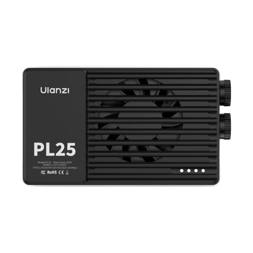 Image of ULANZI PL25 LED Video Light - 25W Bi-Color Mini Camera Light Panel, 3200Lux CRI≥96, 2700K-6500K Dimmable with 2000mAh Rechargeable Battery for DSLR, YouTube, Vlogging & Photography