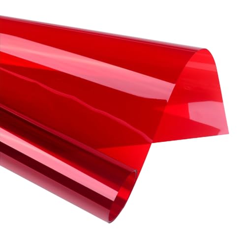 Vinilo decorativo para ventana de vidrio 27.5 x 78.7 pulgadas rojo miniatura 1
