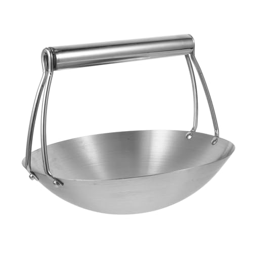 Wok de acero inoxidable con mango 12.5 pulgadas miniatura 1
