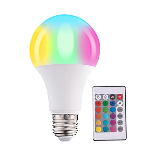 Smart Bulb - E27 Screw Base Colour Changing Light Bulb With Remote Control | 5W Led Light Bulb | RGB Dimmable Remote Control Light Bulb | Mood Lighting Led Light Colour Changing Bulb For Bar Wedding