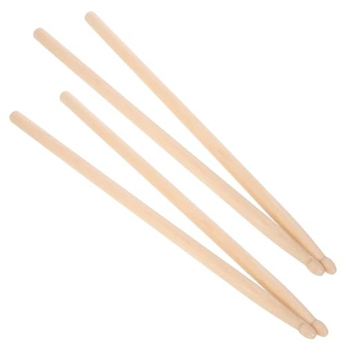 2 pares de baquetas de madera para batería, modelo 5A, acabado natural, para jazz y percusión, color beige miniatura 1