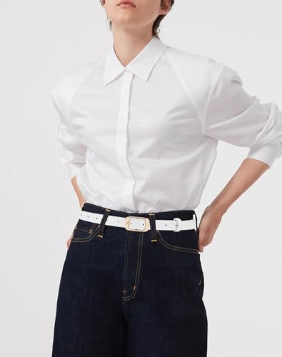 4 Pack Women's Skinny Genuine Leather Belt Thin Waist Belt with Gold Buckle3