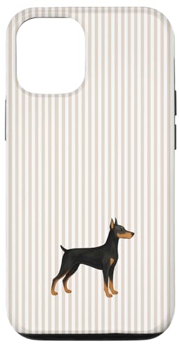Doberman Pinscher Tan & White Stripe Dog Mom Aesthetic Case for iPhone 12/12 Pro