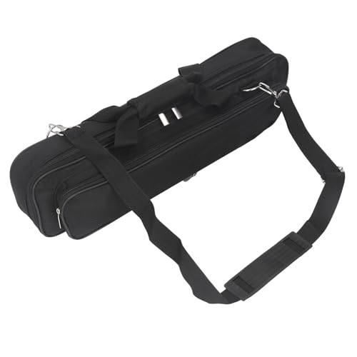 Bolsa de Flauta, Estojo de Armazenamento Portátil Portátil Com Esponja Espessada, Chuva e à Prova de Choque, Alça de Ombro de Flauta de 16-17 Furos, Gancho de Metal Preto (Preto)