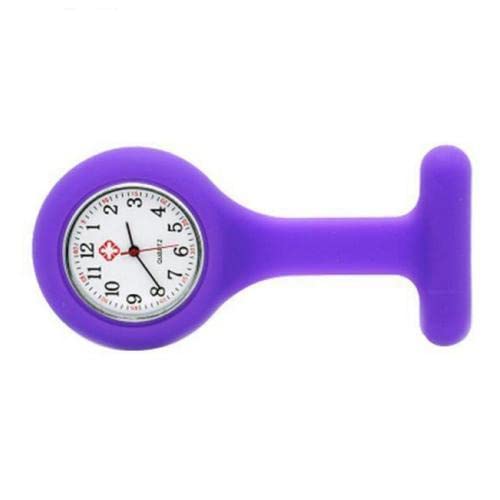 Relógio Lapela Roxo Saúde Enfermagem Medico Broche Bolso