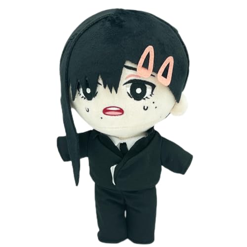 JCvCX Black Hair Girl with Short Pigtail Plush Toy Anime Figure Stuffed Plushies Soft Doll Pillow