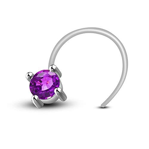 Anopchand Tilokchand Jewellers atjewels 14K White Gold Over Sterling in Prong set Nose Pin for Womens (Amthesty) MOTHERS DAY SPECIAL OFFER (B00Z6PDIQC) Amazon Price History, Amazon Price Tracker