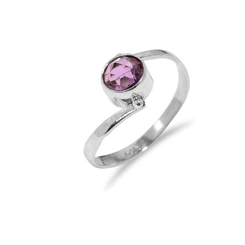 Bague améthyste en argent 925 anti-ternissement pour peau sensible