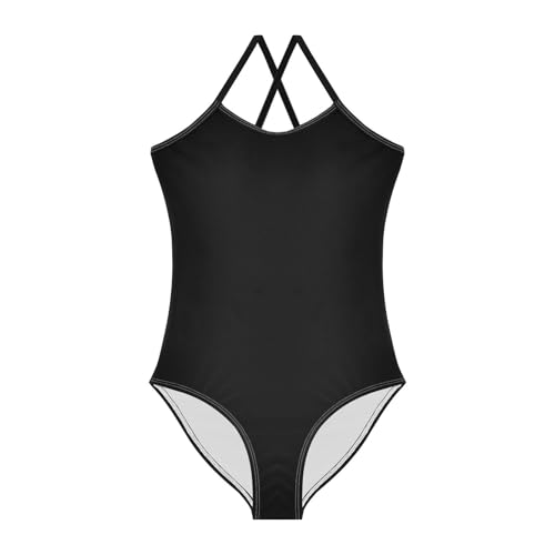 susiyo Black Girls One Piece Swimsuits with Adjustable Straps Bathing Suits for 3-10 Years Old