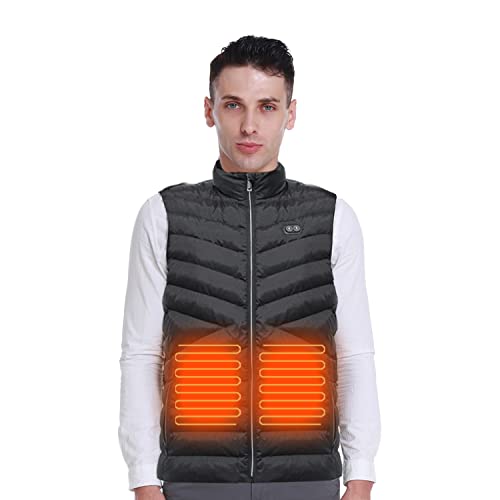 Supoggy Chaleco calefactable para hombres y mujeres Chaquetas con batería Ropa calefactable Eléctrica Recargable con 5 niveles de calor Chaqueta ligera y cálida