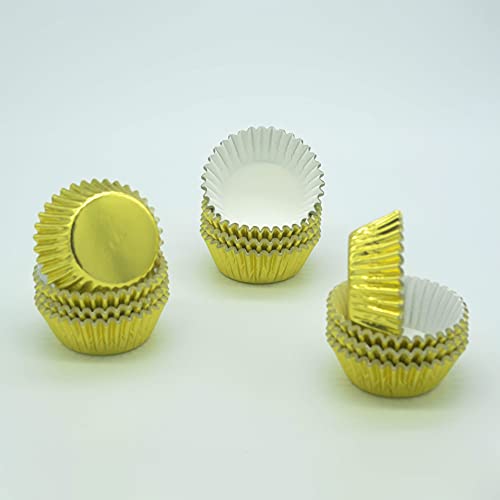 Huaswan Gold Foil Cupcake Liners Mini Paper Baking Cups For Wedding, Party And More, 240-Count #TOP2