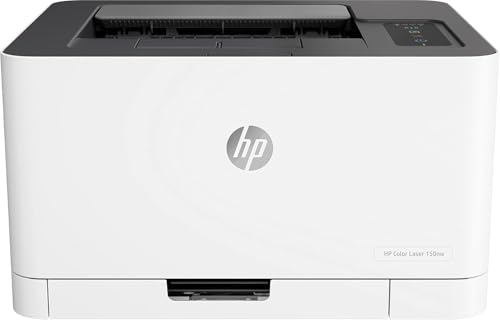 HP Color Laser 150nw 4ZB95A, Impresora Láser Monofunción A4 a Color, impresión a Doble Cara Manual, Wi-Fi, Ethernet, USB 2.0 Alta Velocidad, Compatible Smart App, Panel de Control LED, Blanca