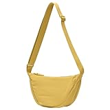 Nylon Crescent Hobo Bag - Women's Lightweight Small Casual Handbag with Adjustable Strap - Yellow, 2 Pack Inner Dumpling Bag