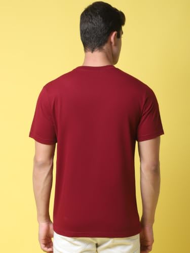 Image of Pinkmint Men's Cotton Blend T-Shirt ll Soild Round Neck T-Shirt ll Stylish Half Sleeve T-Shirt's (Pack of 1)