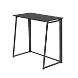 FurnitureR Computer-Schreibtisch, faltbar, leicht zu transportieren und zu verstauen, kompakt, leicht zu Falten und zu bewegen, ideal für Wohnzimmer oder kleinen Raum, Schwarz, 80 x 40 x 74 cm