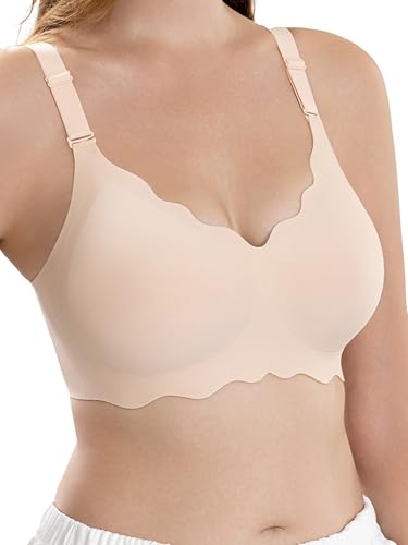 Image of Jelly Bras for Women Push Up Seamless Bralettes Wireless No Underwire Everyday Soft Comfortable Bra T Shirt Bra