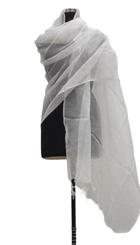 Image of Women Kota Doria Cotton Plain Full Length Dupatta - Soft, Light Weight and Transparent