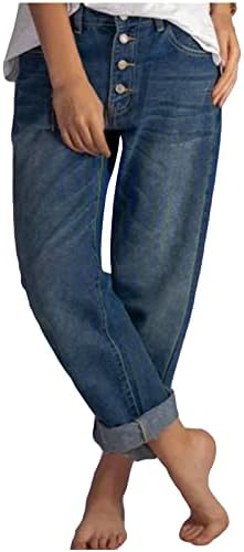 FzlOt Denim Jeggings Denim Trousers High Rise Wide Leg Jeans Palazzo Loose Fitting Bootcut Jeans with Pockets for Summer Ladies Blues Medium
