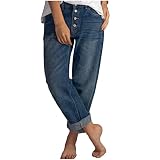 FzlOt Denim Jeggings Denim Trousers High Rise Wide Leg Jeans Palazzo Loose Fitting Bootcut Jeans wit
