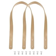 MECCANIXITY 2pcs 24 Inch 60cm PU Leather Purses Straps Handbag Belt Band Bag Handle for Purse Wallet Tote Making, Beige