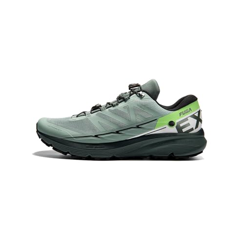 KAILAS Men's FUGA EX2 Trail Running Shoes Non-Slip Lightweight Jogging Shoe Walking Hiking Outdoor Footwear Sport Sneakers Frost/Bamboo Leaf Green 7.5