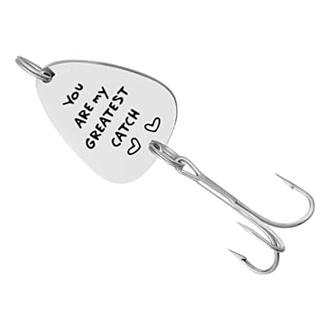 BESPORTBLE Personalisierte Angelhaken Sie Sind Mein Größter Fang Monogramm Satz Eingraviert Angelköder Vatertagsgeschenk Bester Fang Meines Lebens Cover