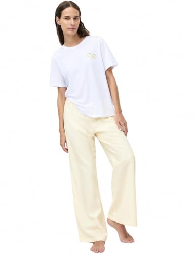 Image of Marks & Spencer Women's Pure Cotton Pyjama Set with Woven Bottoms