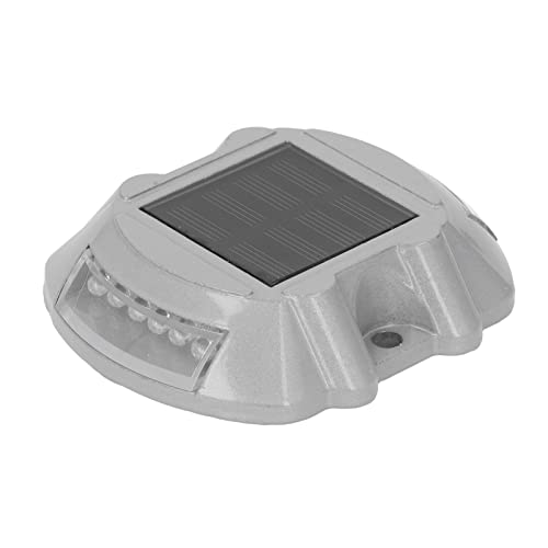 Deosdum Luces solares para cubierta, 12 luces LED para muelle de entrada, IP68, impermeables, luces de marcador de carretera, luces de paso para jardín, acera, camino (luz roja)