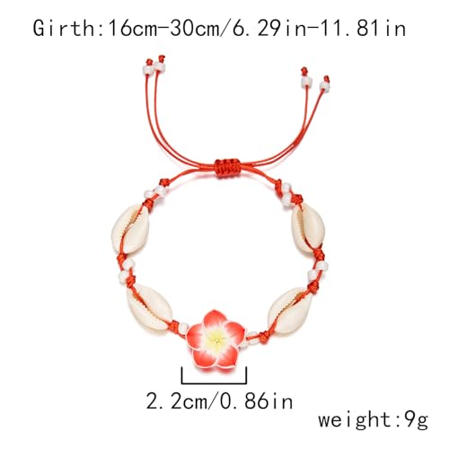 Image of Caiyao 2pcs Lovely Hawaiian Plumeria Rubra Anklet Bracelet Tropical Flower Bohemia Luau Beach Party Accessories for Women