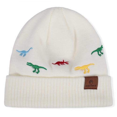 Toddler Knitted Beanie Boys Cute Embroidery Hat Baby Kids Cuffed Skull Caps for Winter Autumn