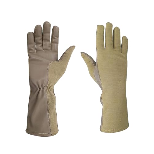 Nomex Flight Gloves, Leather Work Gloves for Men, Soft Durable Sheep Skin Leather Driving, Flying, Gardening Hunting Gloves