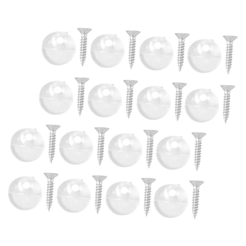 Image of UKCOCO 50pcs Glass Buckle Glass Mirror Picture Hanger Mirror Hanging Hardware Plastic Coat Hangers Heavy Duty Mirror Hangers Door Mirror Hanger Plastic Hooks Suite Dressing Table Iron, Transparent 1