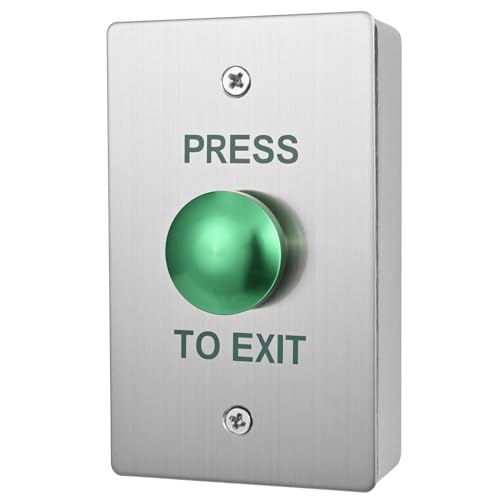 Push to Exit Button for Door Access Control Big Press Button Waterproof Stainless Steel Shell with Back Mounted Box