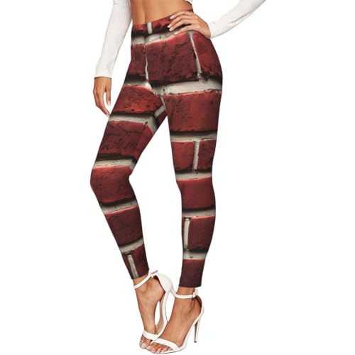 Leggings elásticos de piedra roja para mujer mallas opacas cómodas