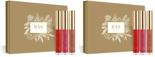 Image of RAS Luxury Oils Oh-So-Luxe Tinted Liquid Lip Balm Gift Set of 3 | Softening & Moisturising Lip and Cheek tint | Intense Lip Colour | Natural Butter, Luxury Oil & Glycerin For Long-Lasting Hydration- Rakhi Gift Set