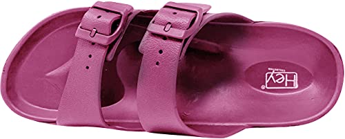 Hey Collection Women's Sandals Double Strap Adjustable EVA Flat Casual Comfort Footbed Slippers3