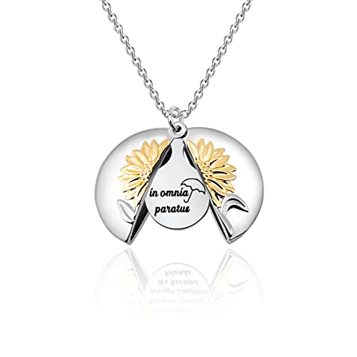 Collier tournesol Omnia Paratus en acier inoxydable durable de finition supérieure